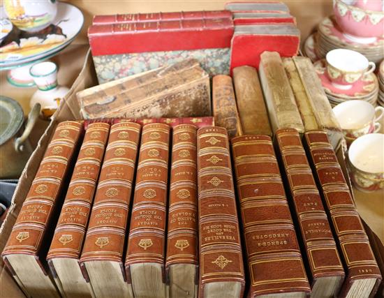 Mixed leather bound books